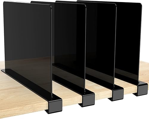 Miniatura 17 de HBlife Paquete de 6 separadores de estantes grises, organizador vertical de bolso para armario, perfecto para suéteres, camisas, bolsos