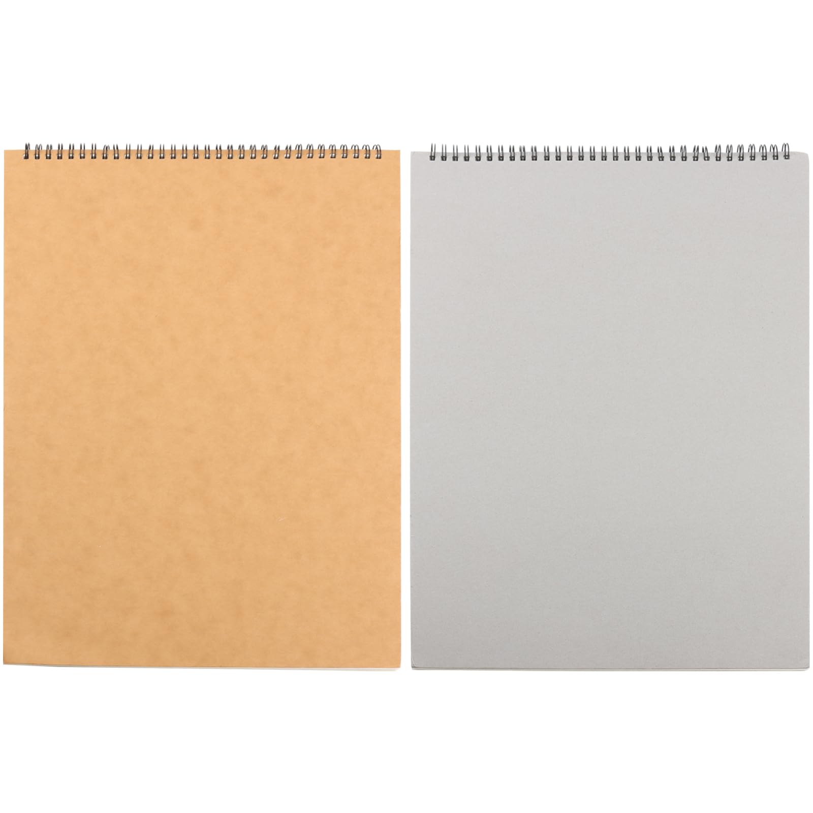 ZEONHEI Paquete de 6 cuadernos de bocetos en espiral A3 en blanco, 30 hojas/60 páginas de bloc de bocetos A3 de 160 g/m², bloc de dibujo con cubierta de papel kraft marrón para pintar, bocetos, dibujo