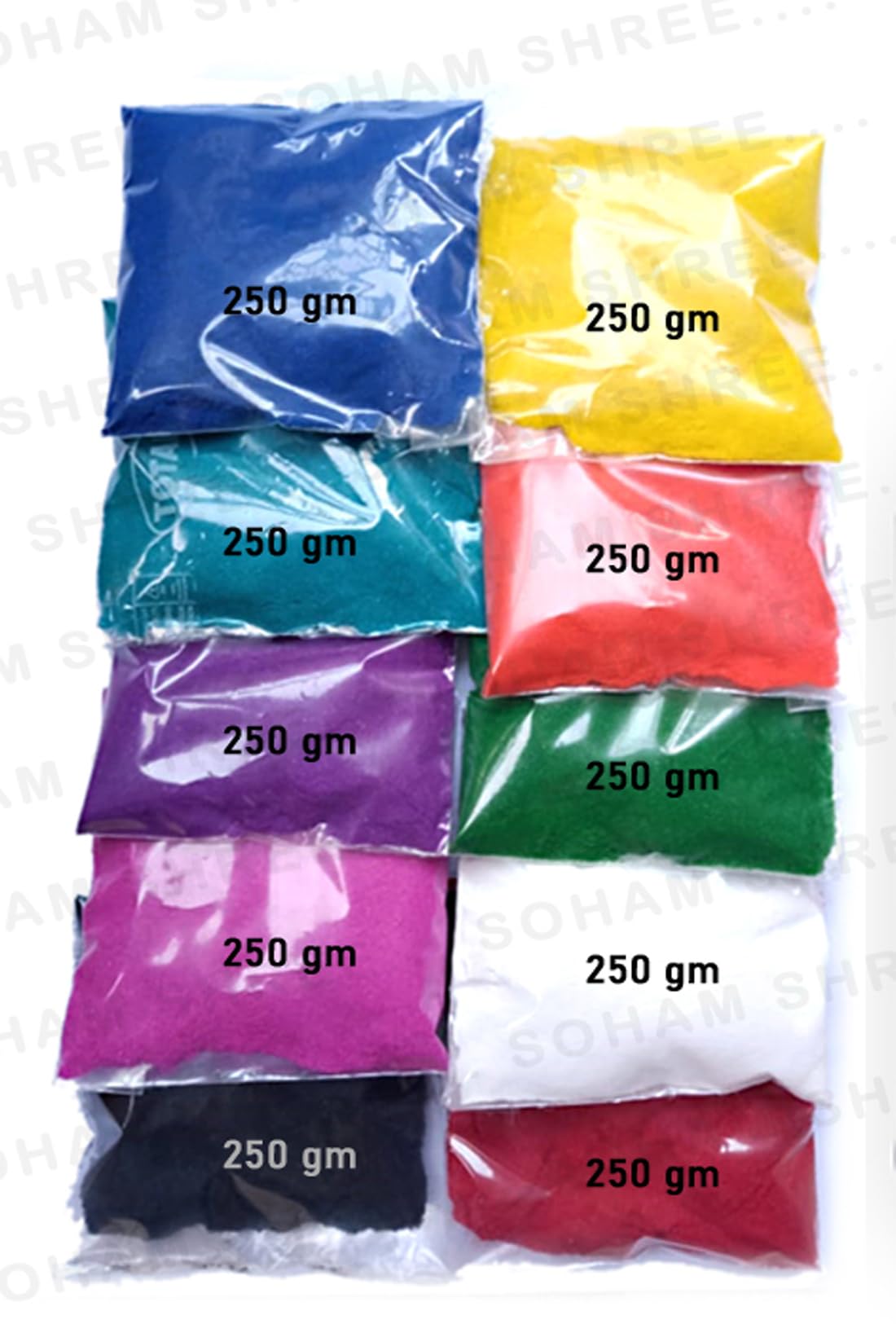 KALSUTANSHI Ceramic ??: Ready To Draw Rangoli 10 Colors (250Gm Each)|Red/Green/Blue/Yellow/Purple/Dark Pink/Black/White/Orange/Rama|-image-47