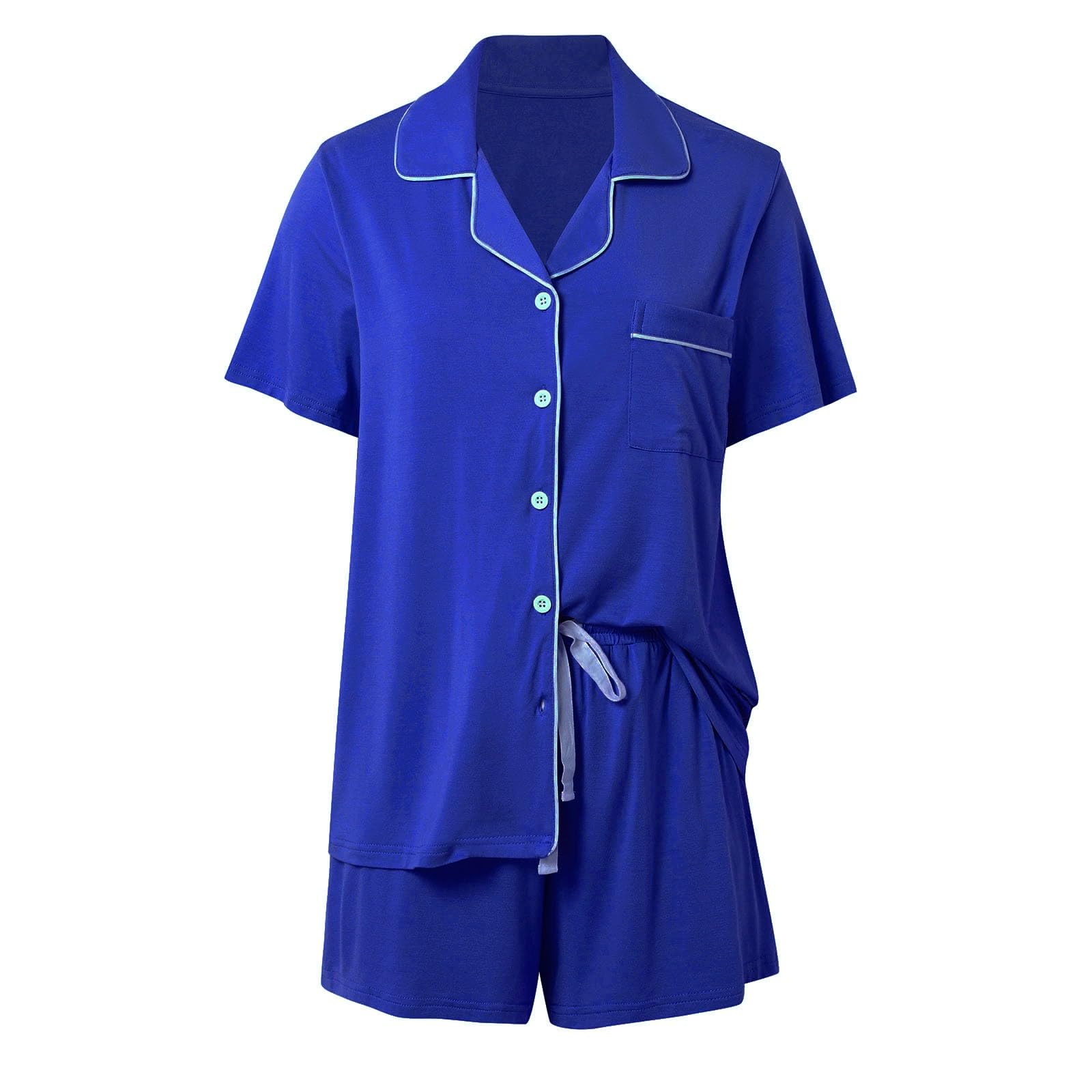 Générique Pyjama Coton Femme Hiver Bleu Velours Chaud Grande Taille Combiné Satin E Ado Pantacourt Bas De Haut Motif Maternité Sexy