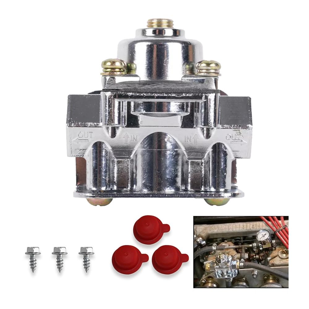 TEXVOKIE 12803 Car Fuel Pressure Regulator, Fit for Holley 12-803 4.5-9 PSI 3/8 Inch 3/8" NPT Ports