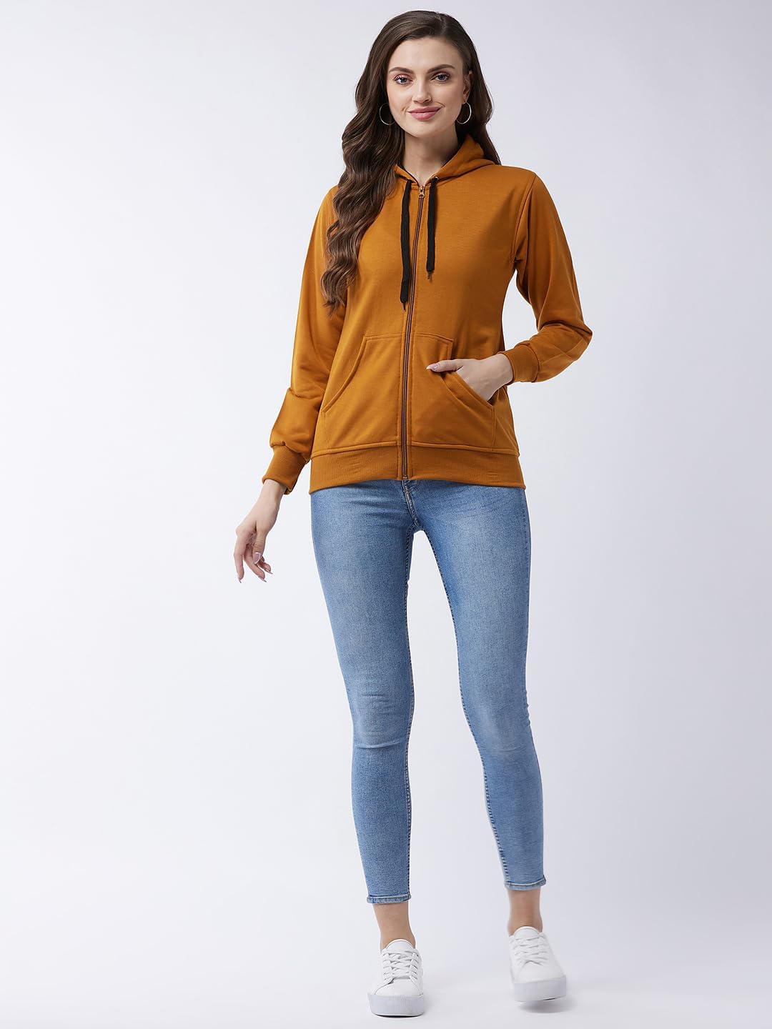 Womens Hoodies Cotton Long Sleeve Hoodies with Kangaroo Pockets
