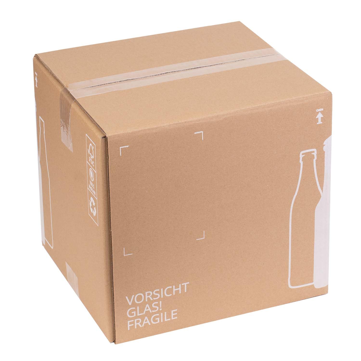 smiley pack Flaschenversandkarton Bier 0,5 Liter für 9 Flaschen inklusive Einlage PTZ zertifiziert für Versand mit DHL DPD Bierflaschen Bierversandkarton Bierkarton Bierverpackung (20)