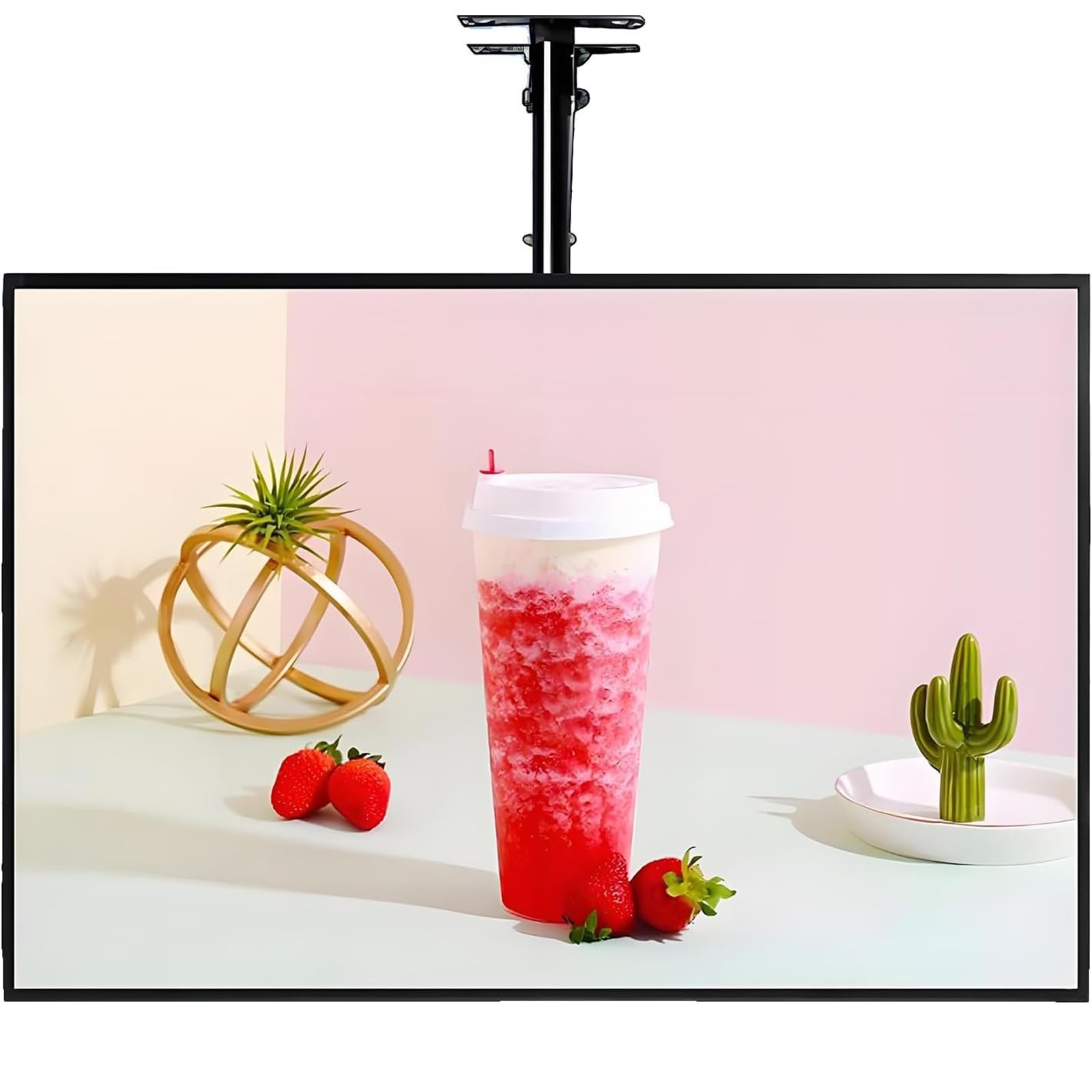 Digitales LED-Menüboard Für Gastronomie - Ultra-Flaches Aluminiumgehäuse, Magnetischer Bildwechsel, Teleskop-Aufhängung Für Pizzerien & Imbisse(1PC,50*70cm)