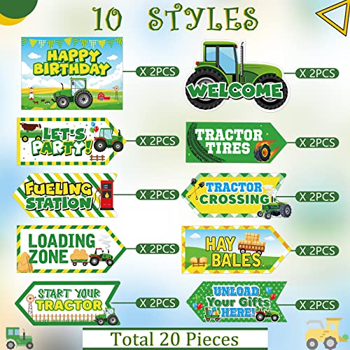 Image of Gueevin 20 Pcs Tractor Party Favors Tractor Birthday Decorations for Truck Themed Birthday Party Backdrop Photo Props Supplies Outdoor Indoor Decor