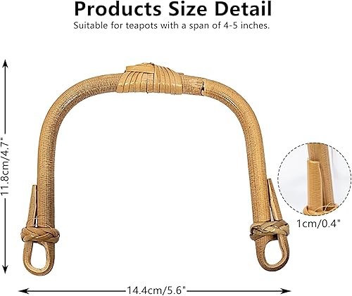 Miniatura 4 de Mango de metal de ratán para olla de cerámica, tetera de cerámica, tetera, tetera japonesa con cable y monederos únicos