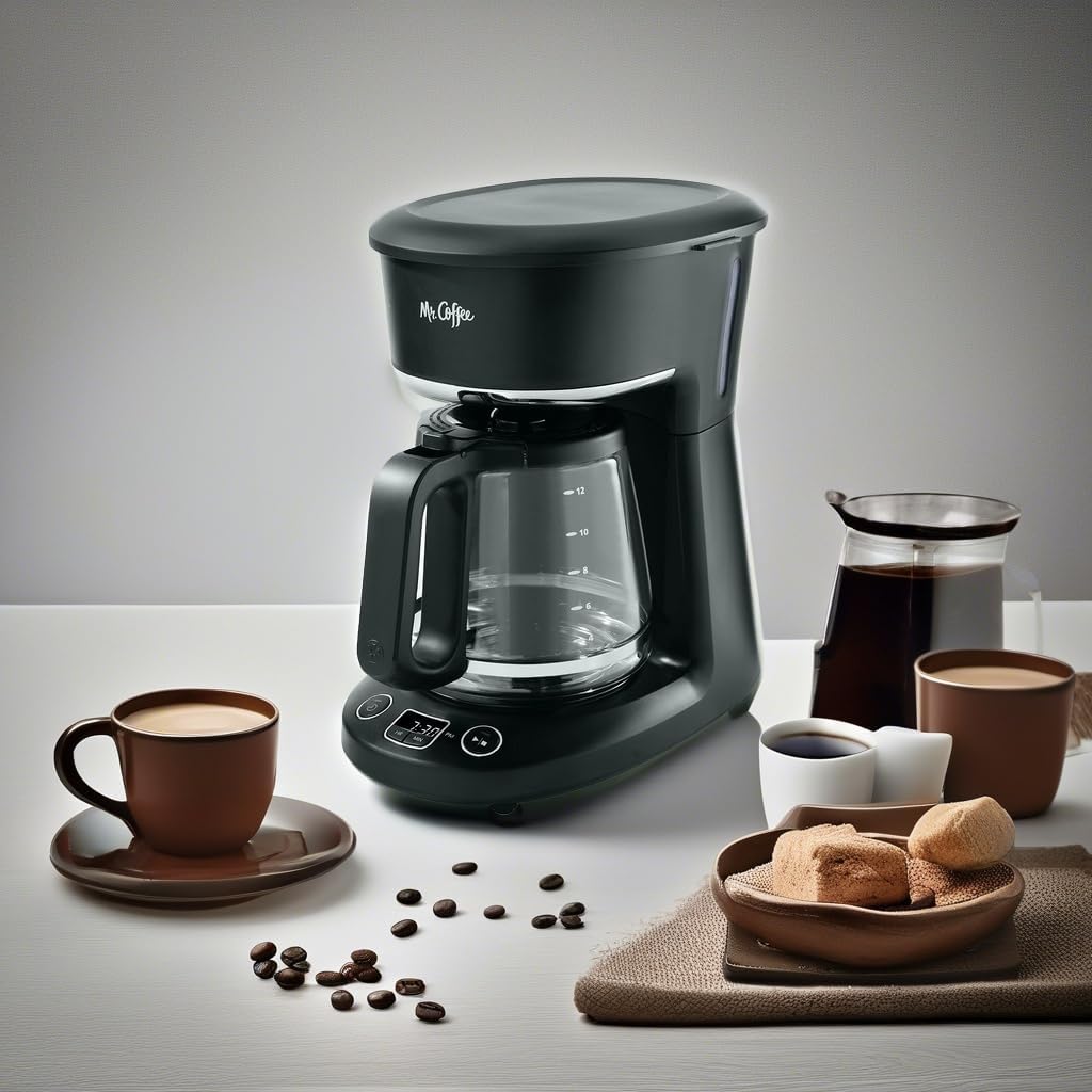 MR. COFFEE 12-Cup Programmable Coffeemaker, Brew Now or Later, Black