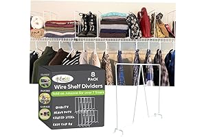Evelots Wire Shelf Dividers - 8-Pack: Closet Storage and Organization Solution for...