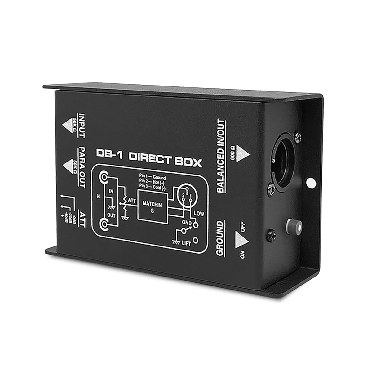 Sarini Convertidor de señal DI-Box pasivo de un Solo Canal Profesional con interfaces XLR y TRS para presentaciones en Vivo con Guitarra eléctrica y bajo
