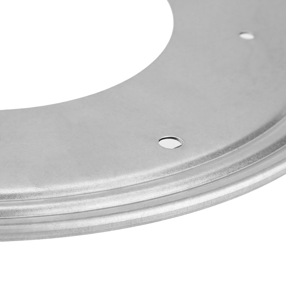 Roulement de Plateau Tournant, 12 Pouces Base de Roulements Épais de Feuille de Plaque Rotative Galvanisée de Forme Ronde pour Table à Manger de Cuisine - Argent