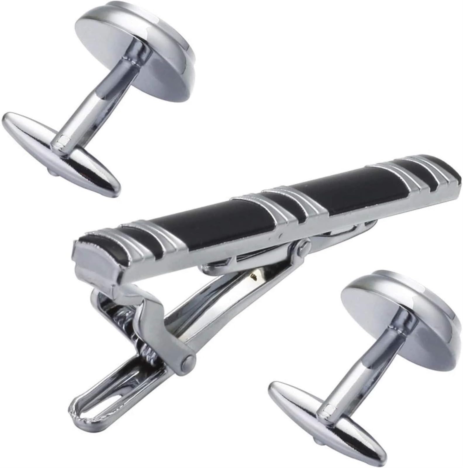 Mode Legierung Metall Silber einfach Krawattennade Krawattenklammern for Männer, Manschettenknöpfe, Krawattenklammer for Krawattennadel als Geschenk for Männer