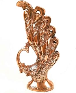 Apka Mart The Online Shop Designer Flower Vase Vintage Peacock Design Vase for Home Decor for Living Room & Gifts,Table Decor (Metal - Alloy Color - Copper Shade Size -16 Inch)