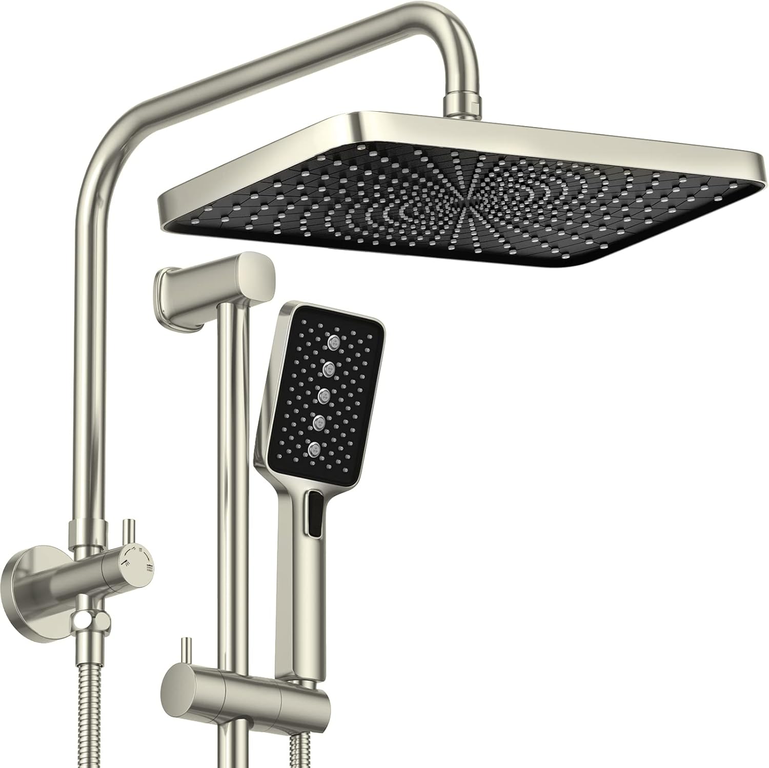 Rain Showerhead with Handheld, HOMELODY 12"High Pressure Square