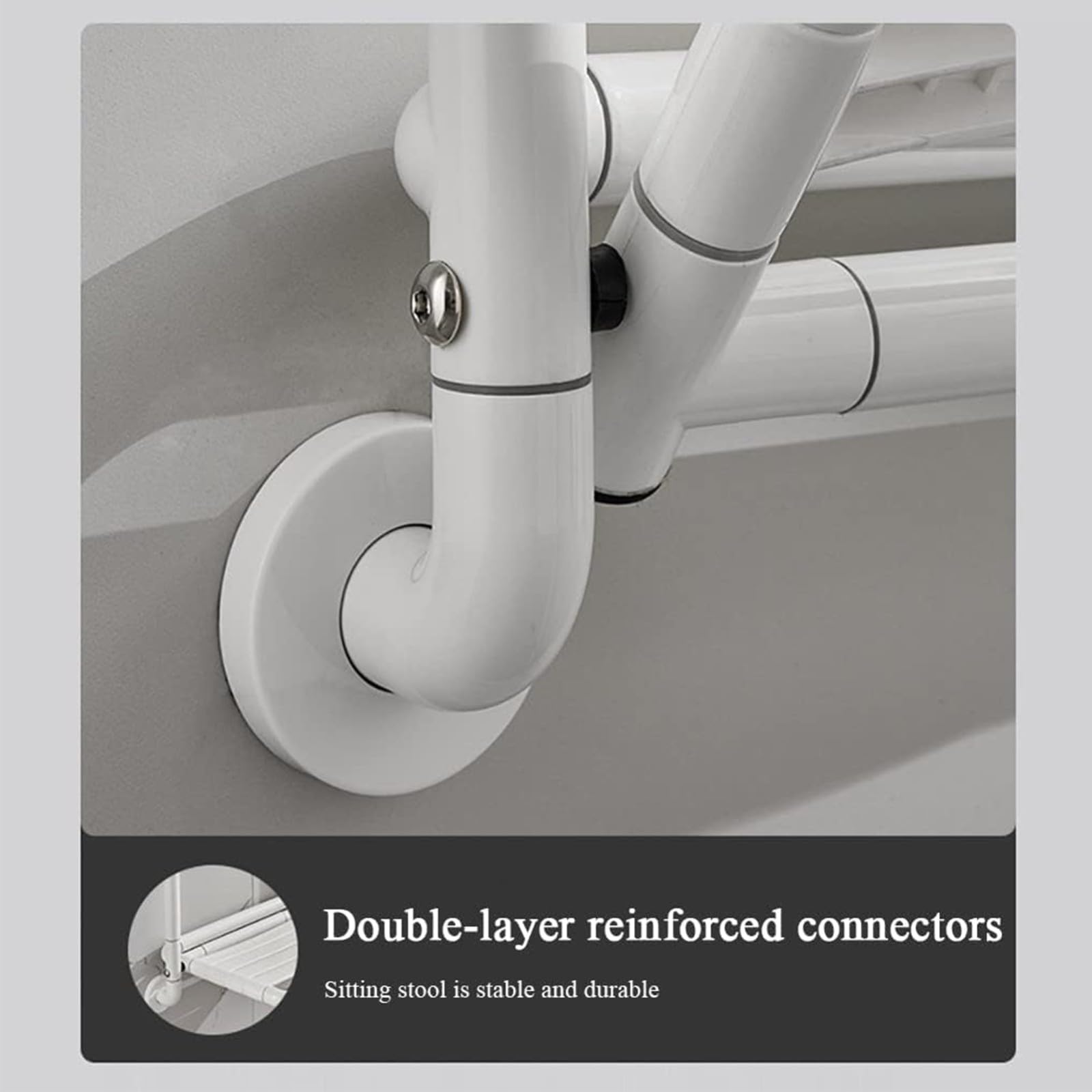 Silla Ducha Plegable,Taburete de baño,Asiento Ducha Plegable Pared Montada con Reposabrazos,Silla Abatible Ducha Montado en la Pared,Silla Antideslizante Plegable Cuarto Baño para Discapacitado