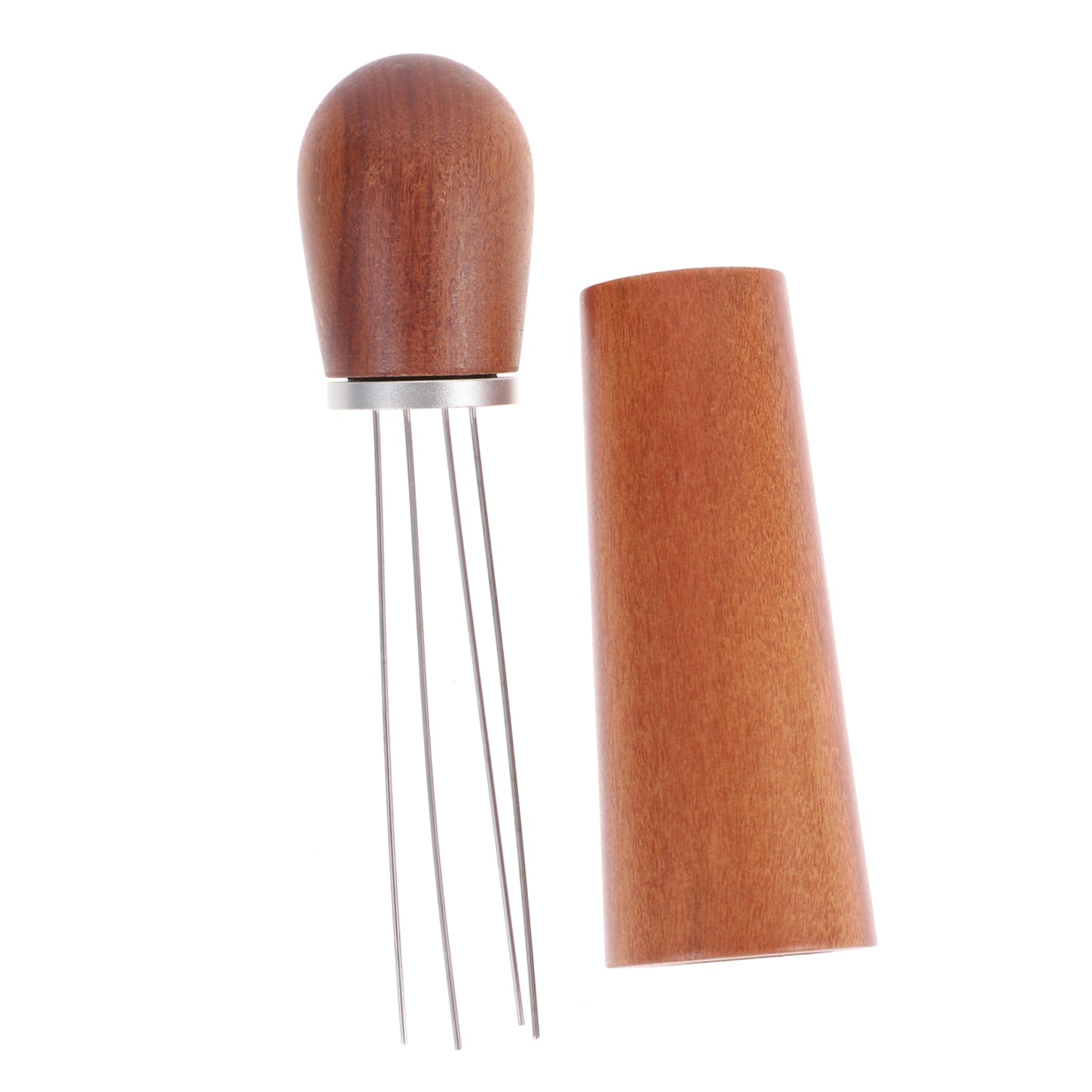 PRETYZOOM 1 Set Powder Dispenser Espresso Shots Tools Espresso Distribution Coffee Concentrate Wooden Handle Espresso Stirrer and Stand Stainless Steel Needle Storage Seat