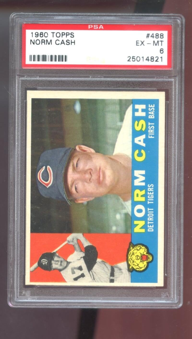 1960 Topps #488 Norm Cash PSA 6 Graded Baseball Card MLB Detroit Tigers