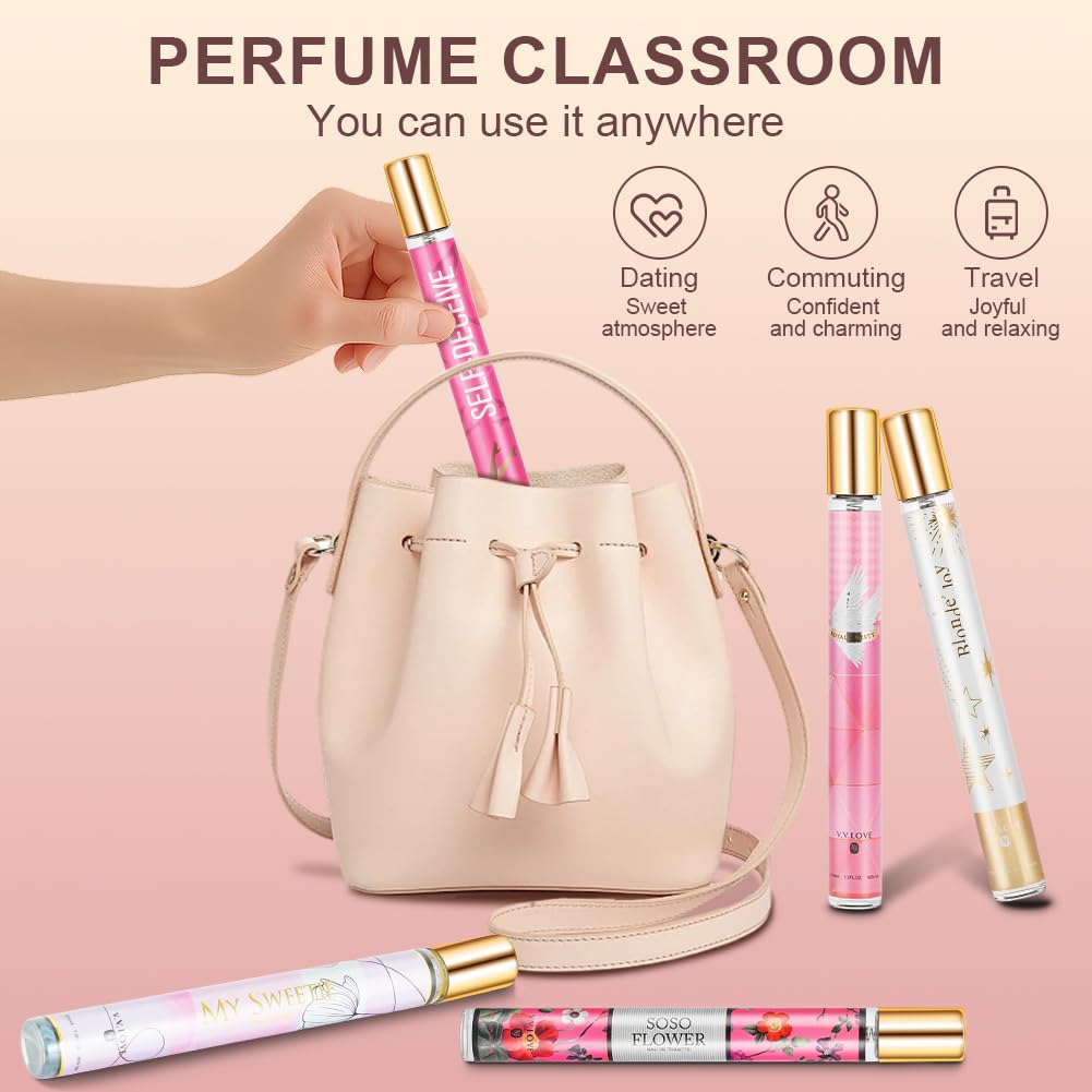 AOOWU Set Regalo Profumo Donna Premium, 6 Pezzi Eau de Parfum, Profumo Portatile per Donna, Olio Profumato, Fragranza Alunga Durata Che Sottolinea il Tuo Fascino per Compleanno e San Valentino