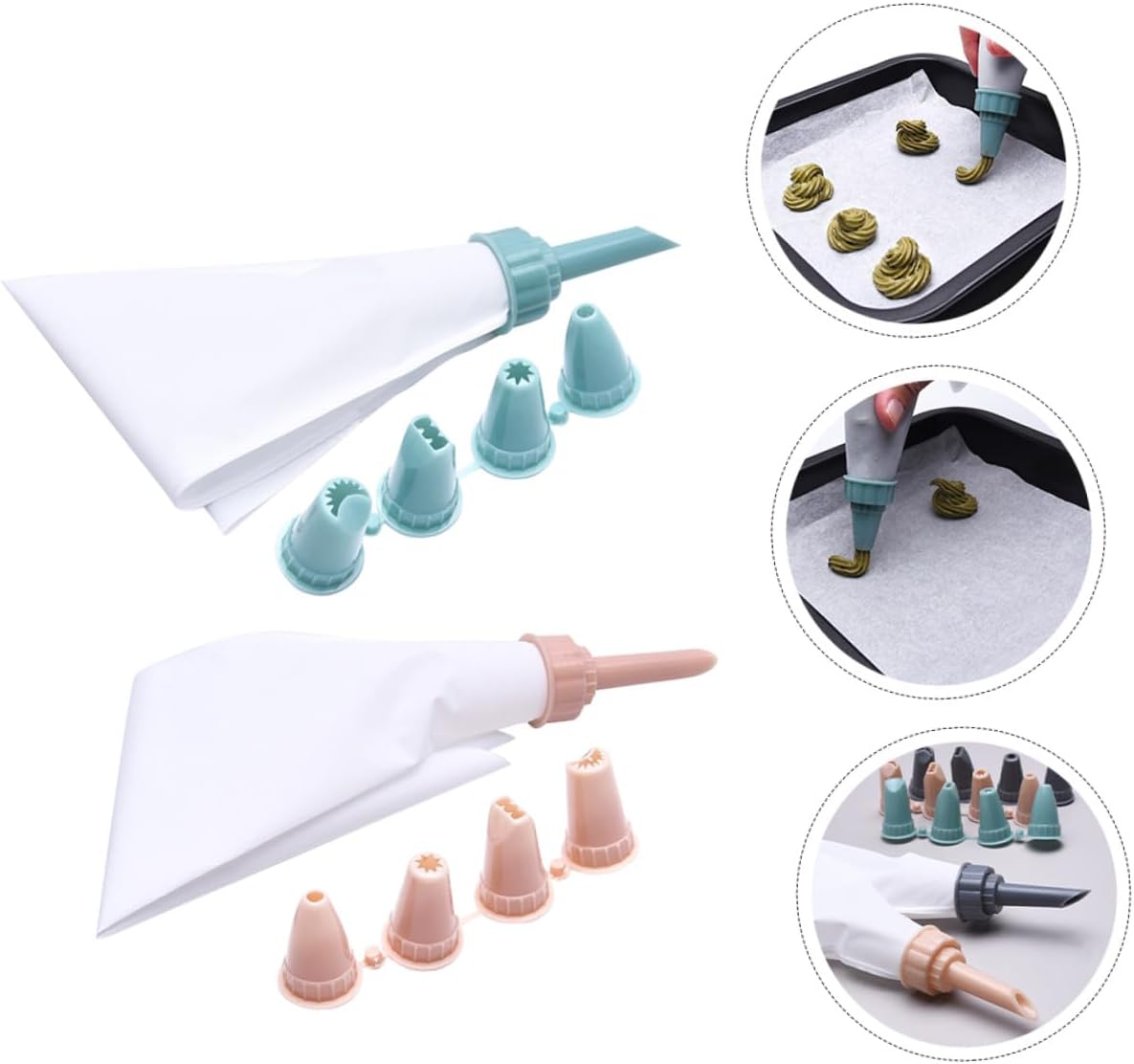 2 Sets Reusable Pastry Piping Bags for Cake Frosting Baking Decoration Tools with Smooth Interior Flexible Design for Cream Icing and Dessert Decorating