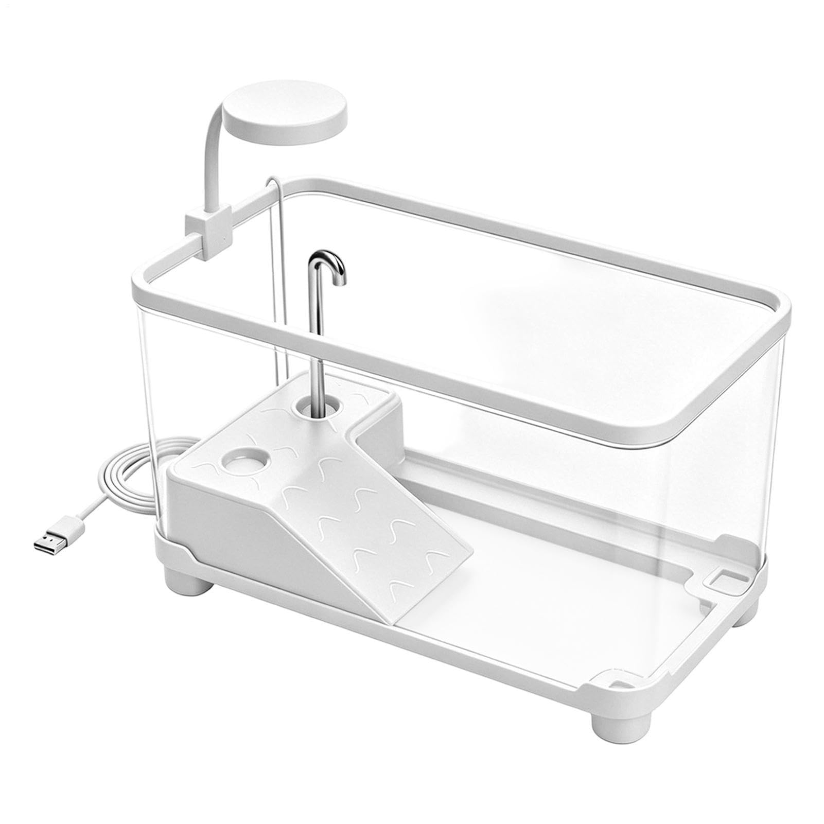 Turtles Tank - Clear Turtles akwarium terrarium Box with Basking Stage