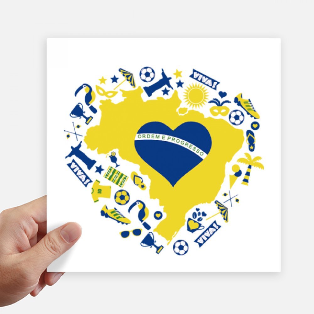 Autocollant Brésil en coeur pour personnaliser votre ordinateur portable et valise de voyage
