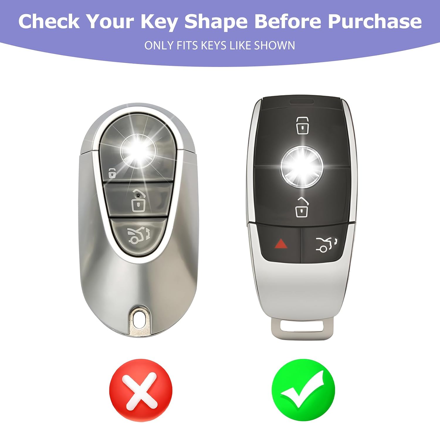 for Mercedes Benz Key Fob Cover Fits 2016-2025 GLA GLB GLC EQA EQB GLE GLS SLC A/B/C/E/G/Class 200/300/350/400/450/500/560/600/680 Accessories Case
