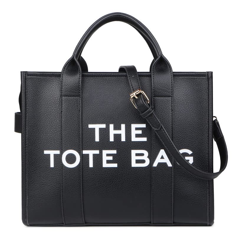 Bolso tote grande de cuero sintético para mujer miniatura 1