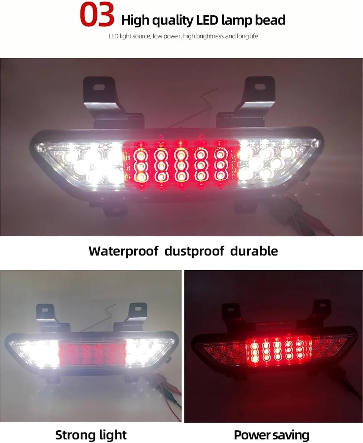 Rear Tail Light 1Pcs Car Led Reflector Rear Fog Lamp Brake Light Backup Lamp Rear Bumper Light For Mustang 2015-2020 Reversing Lights