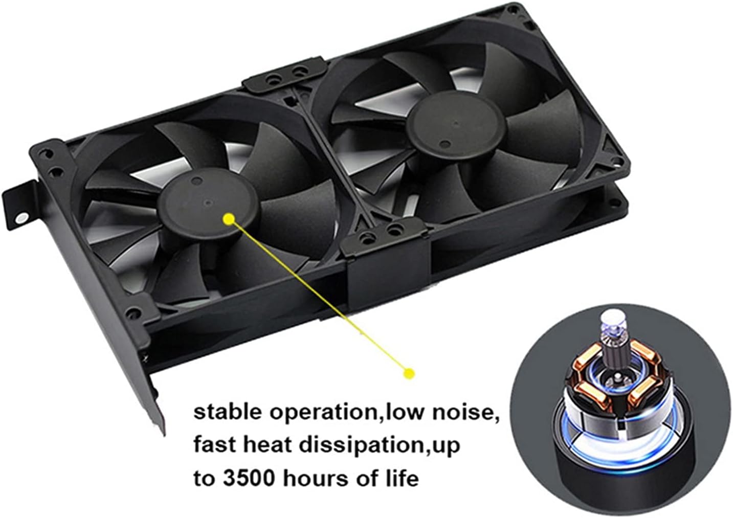 YANGQI yaoqijie Universal VGA Cooler Dual 90mm Ultra Quiet Desktop Computer Chassis PCI Graphics Card Double Fan Partner 9CM Lasting (Blade Color : 2 Fans Version)