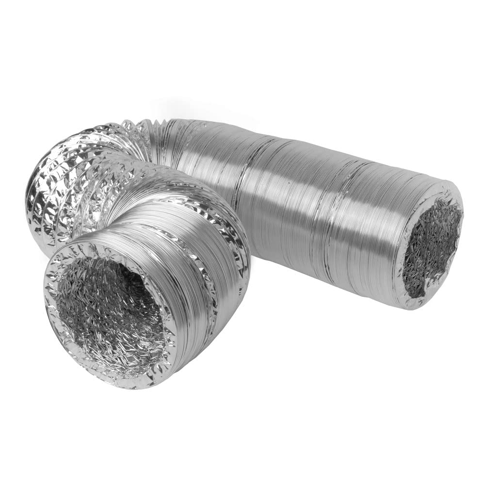 GrowPRO Luftschlauch Aluflexrohr, 10 Meter, ø 125 mm / 127 mm - Abluftschlauch für Growboxen, Klimageräte und Abluft-Installationen