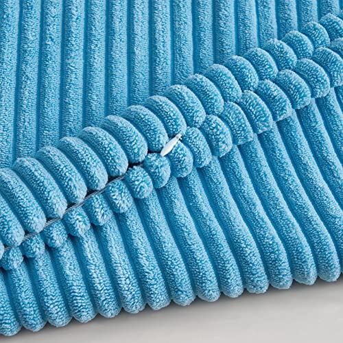Topfinel Blue Throw Pillow Covers 18X18 Inch Set Of 4,Soft Accent Corduroy Decorative Cushion Cover,Square Modern Pillow Case For Beach,Patio,Balcony,Living Room,Summer Gradient Shams Home Decor #TOP1