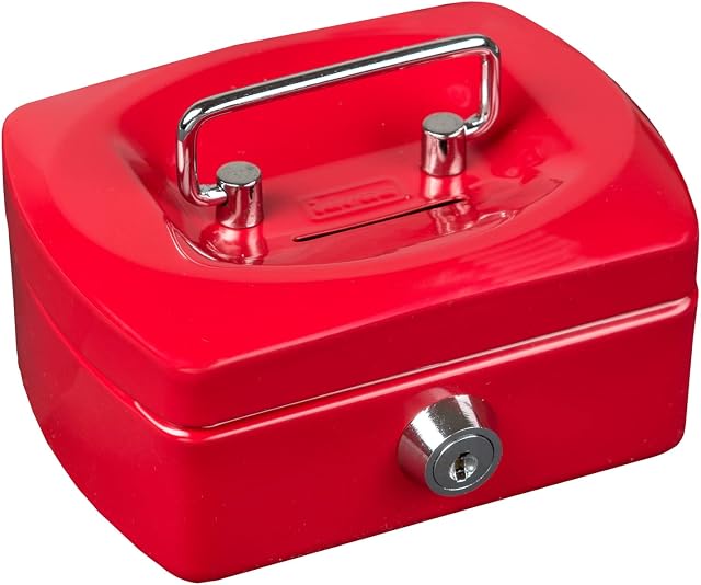 Idena 50032 - Kasa Mini, wymiary 125 x 95 x 60 mm, kolor czerwony, 1 szt.