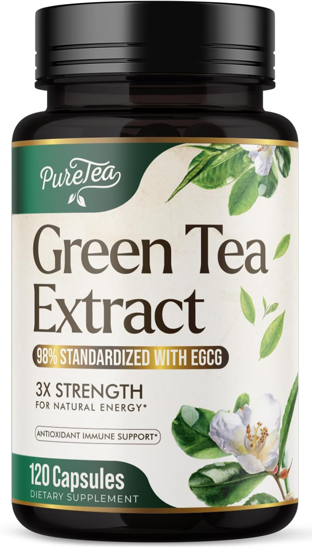 SILVERONYX Green Tea Extract Capsules with 98% Standardized EGCG - 3X Absorption 1000mg for Natural Energy - Heart Support with Polyphenols - Gentle Caffeine - 120 Capsules