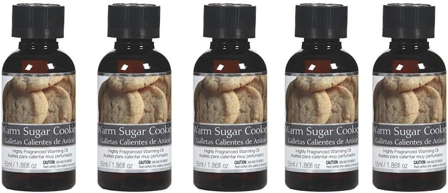 Hosley Warm Sugar Cookies Scented Fragrance Warming Oils - Box of 5 (55 ml/1.86 oz Each) - Idea Gift for Weddings, Spa, Reiki, Meditation, Bathroom Settings