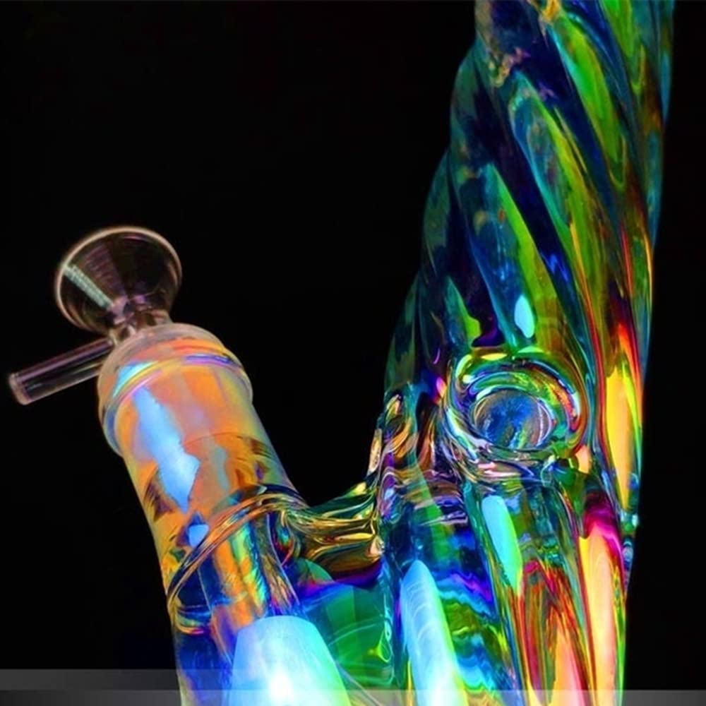 Noctilucous Pipe à eau en verre de 14 mm avec diffuseur de glace épais et percolateur de glace (D#)