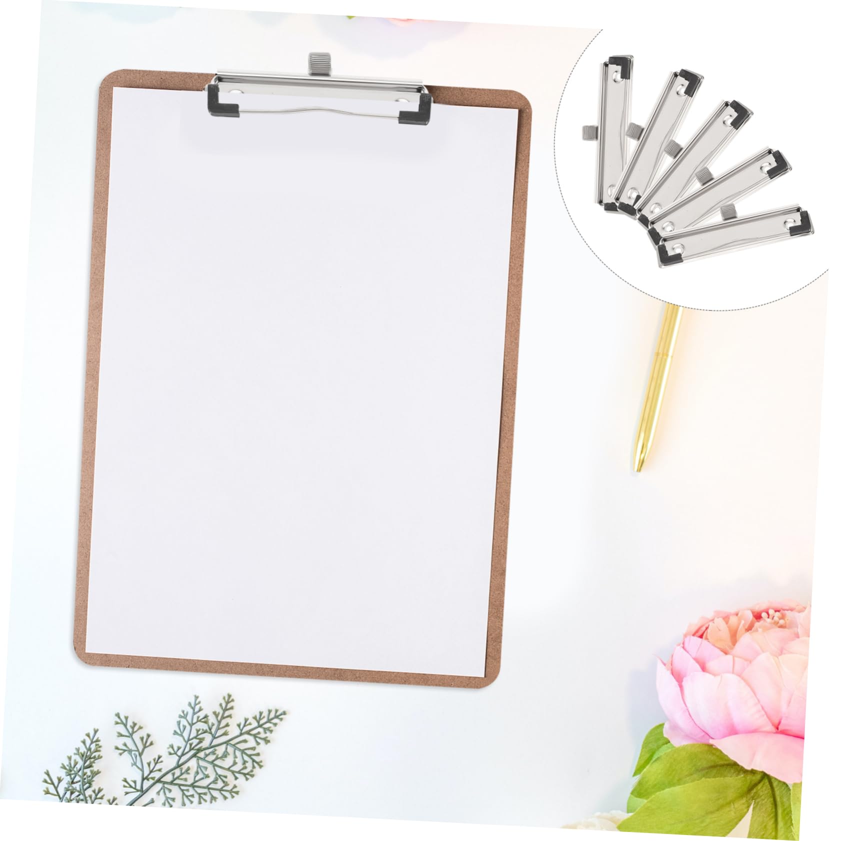 SHOWERORO Clip per Portablocco in Metallo 5 Pezzi Multifunzionali Resistenti Design Minimale per Uffici e Scuole