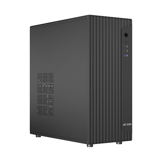 Ant Esports Si30 Mid-Tower Computer Case/Gaming Cabinet - Black Support ATX/M-ATX, Mini-ITX Pre-Installed 1 Black Fan