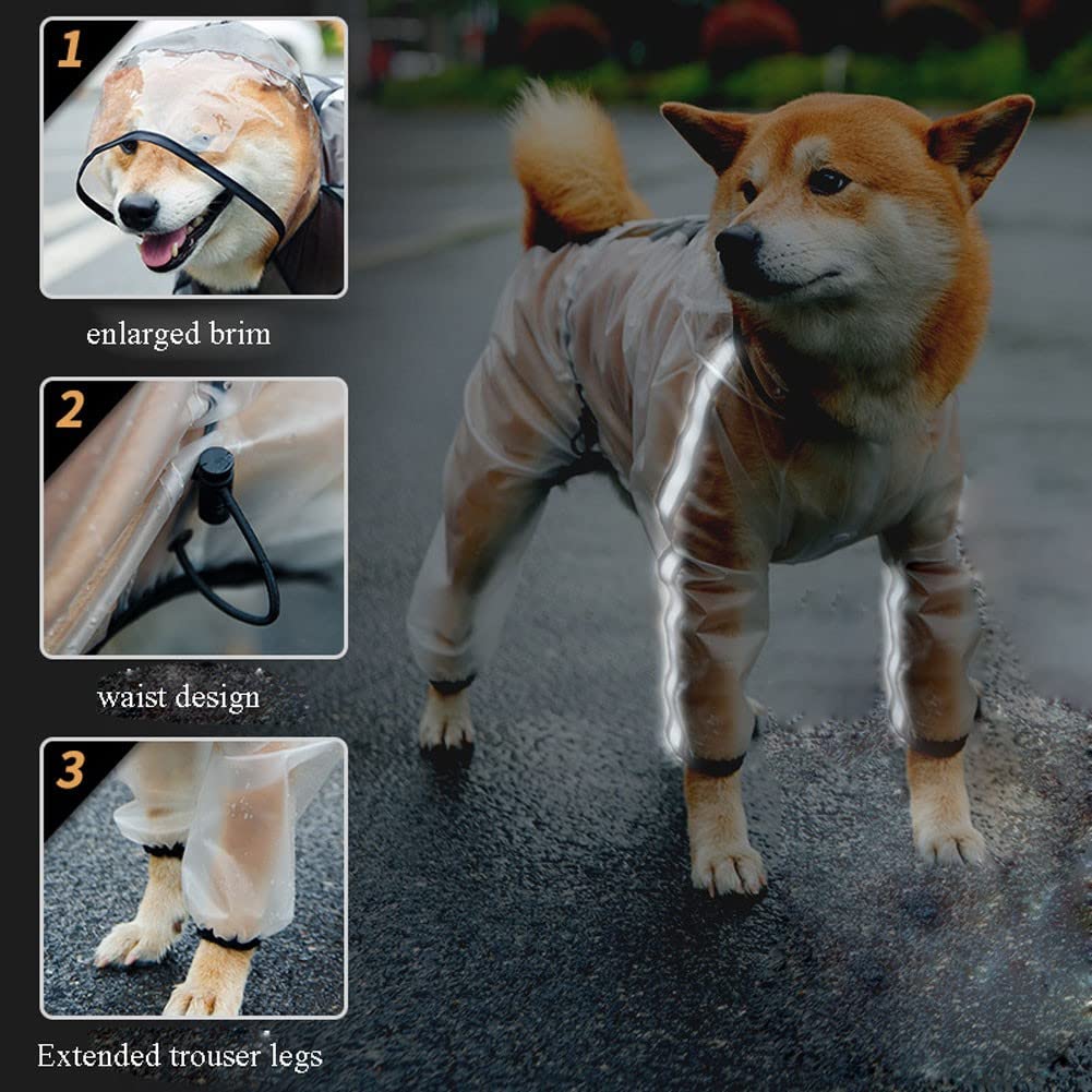 Manteaux imperméables pour Chiens Imperméable pour Chien avec Capuche et Sangle de Collier et Capuche, imperméable ultraléger Respirant 100% imperméable.(Color:2,Size:L)