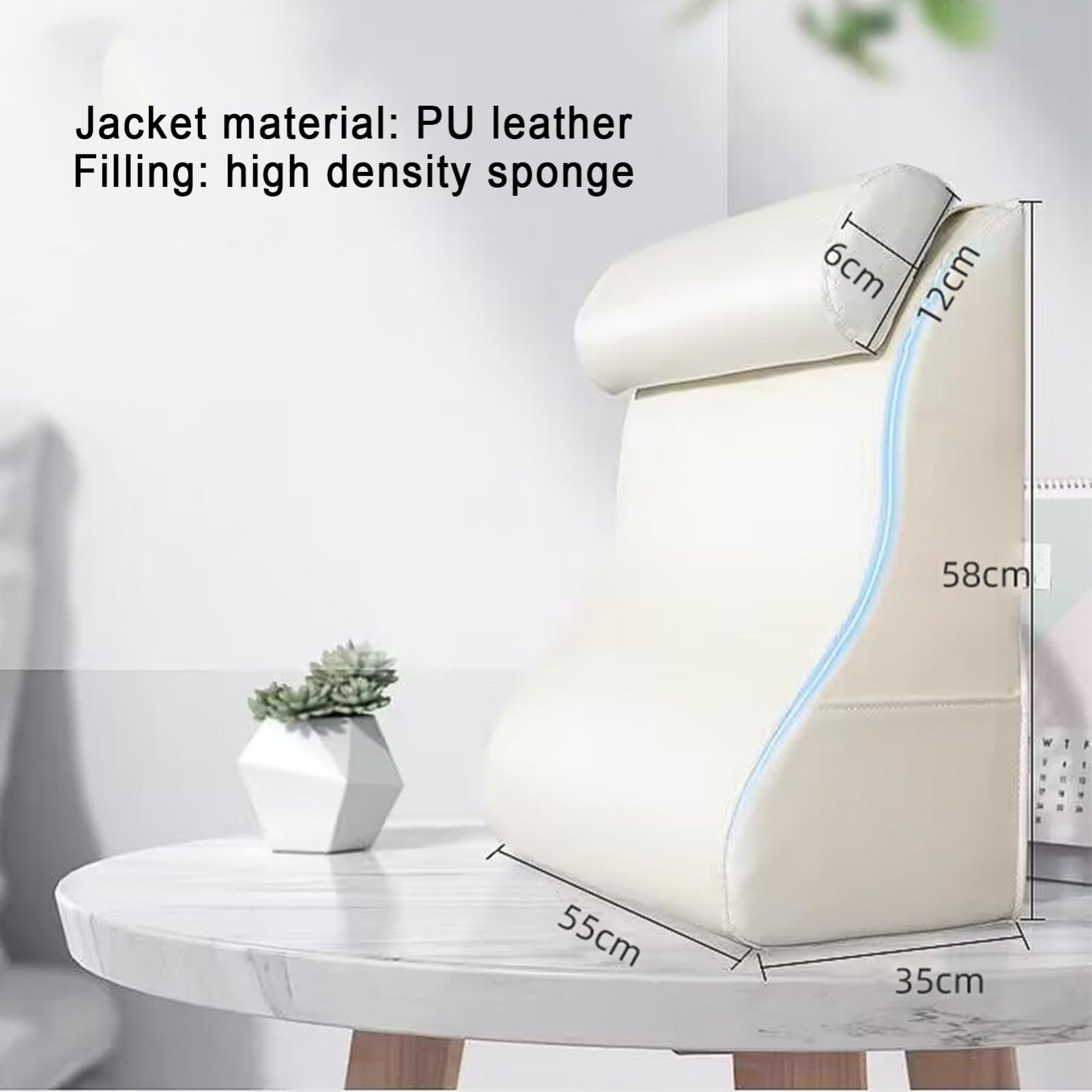 Almohada de Lectura con Reposabrazos,Cojin Lumbar y Almohada,Funda Lavable con Almohada Soporte de Espalda para Sentarse en la Cama,Almohada de Lectura cojín con Forma de cuña E