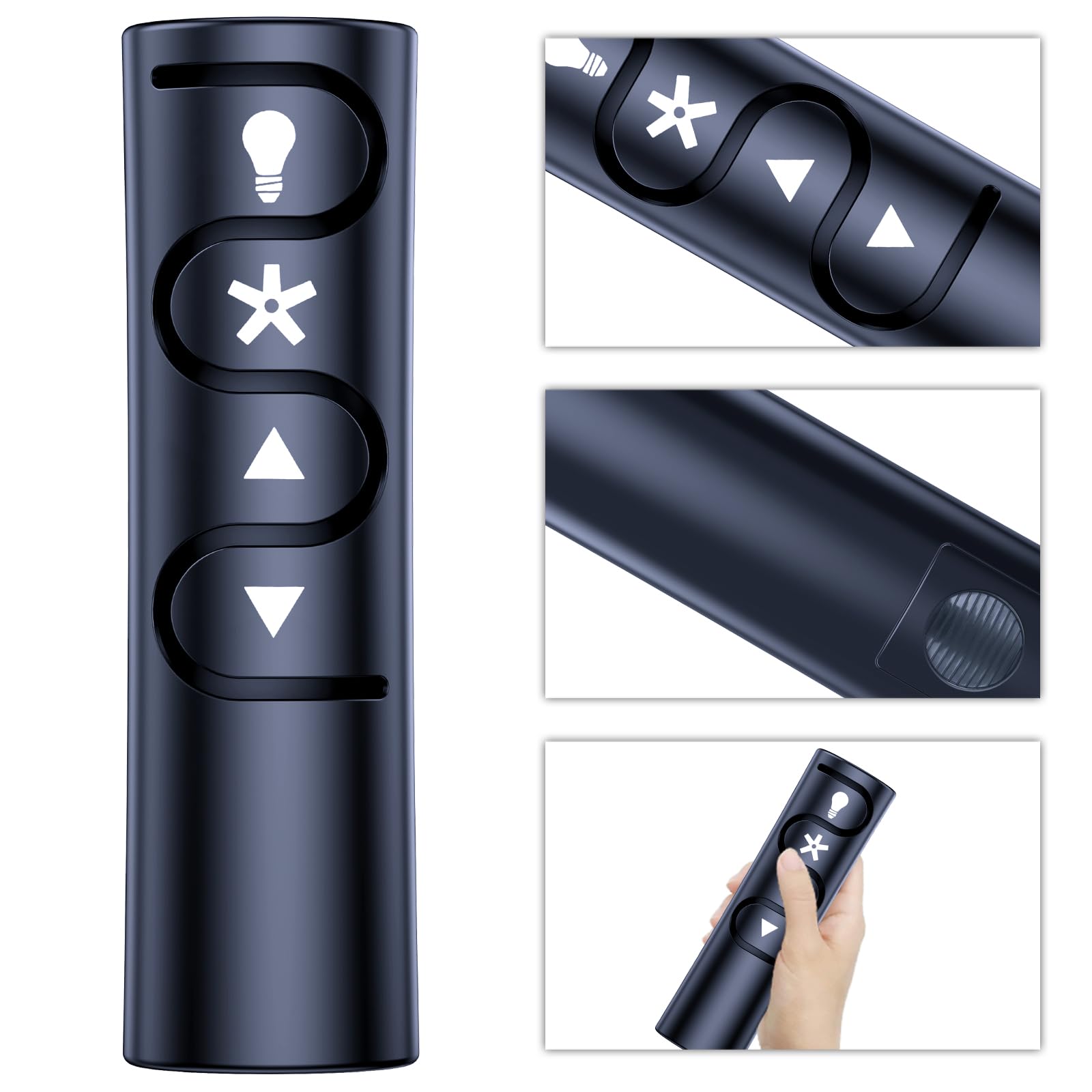 Casablanca Handheld Remote For Ceiling Fans - Black, With Wall Cradle, 4 Speeds & Light Dimming