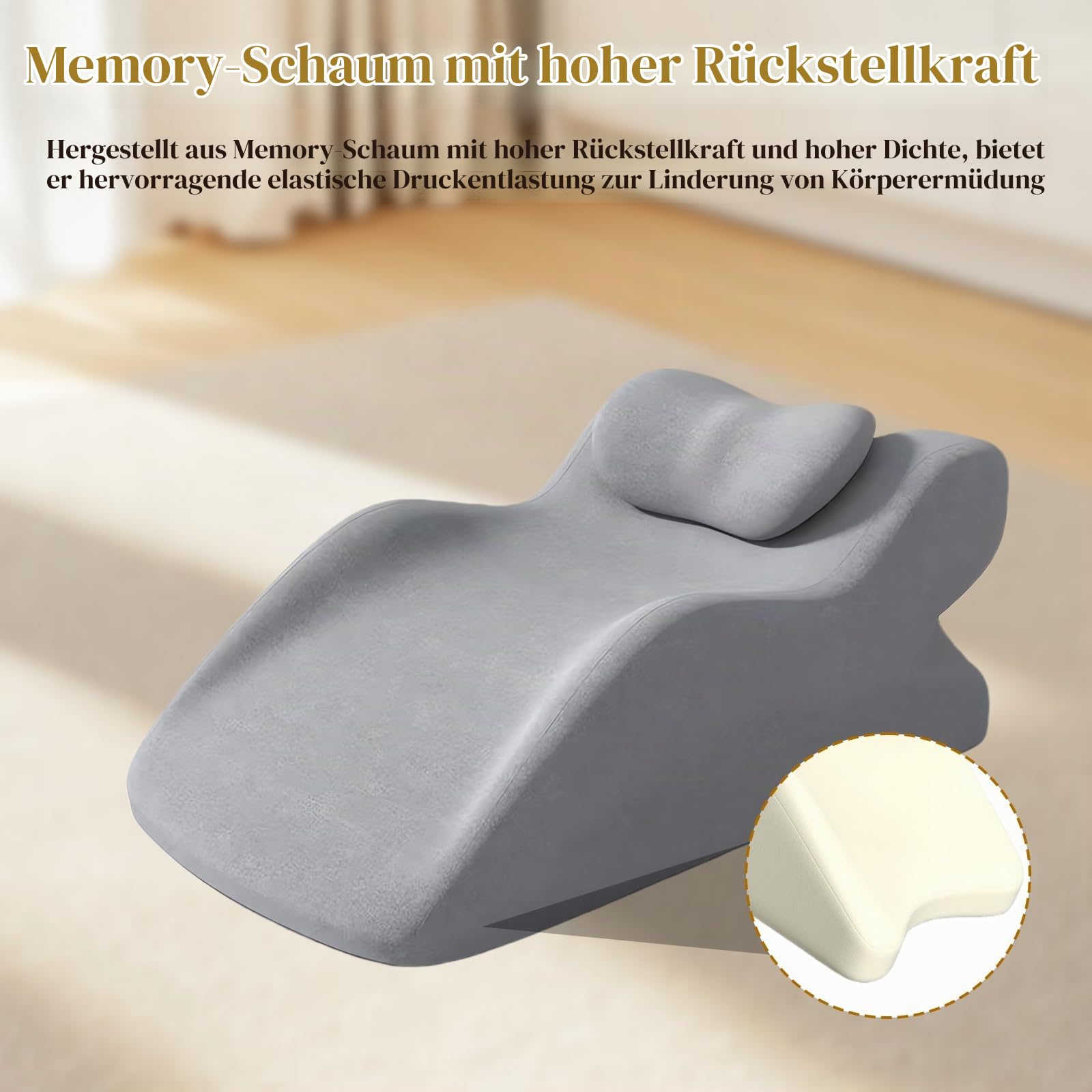 Venenkissen Beinhochlagerungskissen, Keilkissen zum Schlafen, Beinkissen aus Memory-Schaumstoff für Beinhochlagerung, Ergonomisches Komfort-Kissen für Knie, Beine, Knöchel, Sofa, Bett (Grau)