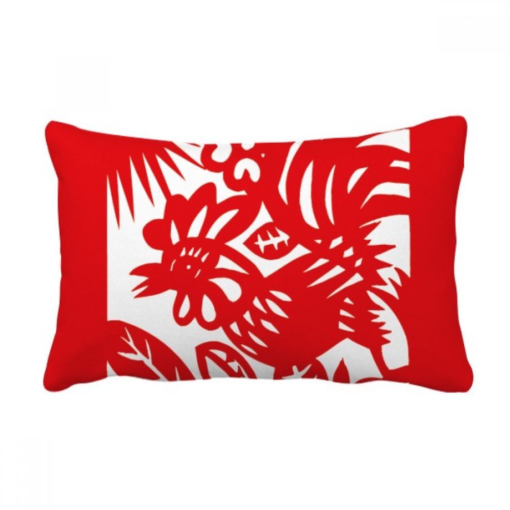 Coussin Coq Animal Chine Zodiac 16x24 pouces pour canapé