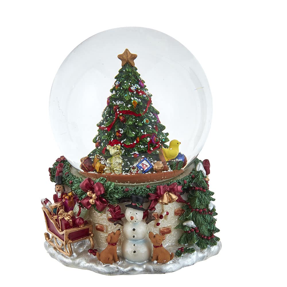 Kurt S. Adler Multicolor Musical Christmas Tree Water Globes, 120Mm, Multi-Colored