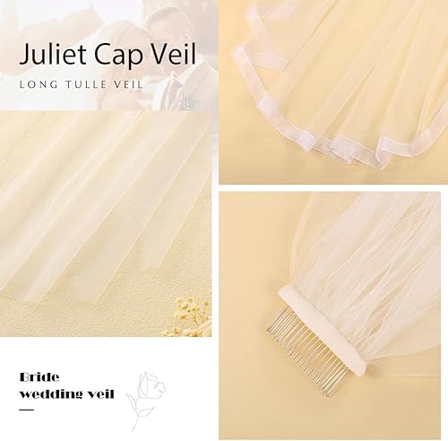 Miniatura 4 de Unsutuo Velo de novia velo de crin de caballo, velo personalizado, velo de tul nupcial con peine para mujeres y niñas