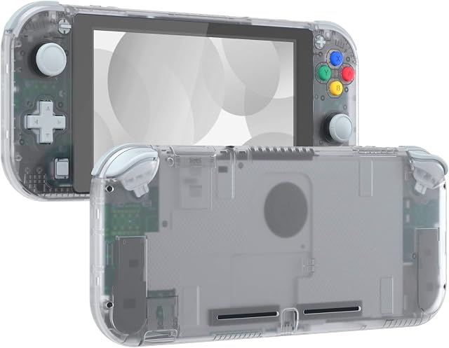 eXtremeRate Transparent Clear DIY Replacement Shell for Nintendo Switch Lite, NSL Handheld Controller Housing w/Screen Protector, Custom Case Cover for Nintendo Switch Lite
