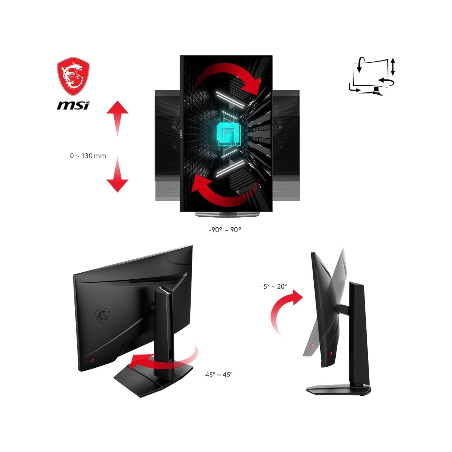 MSI G274QPF E2 27-Inch Gaming Monitor, WQHD 2560x1440, Rapid IPS