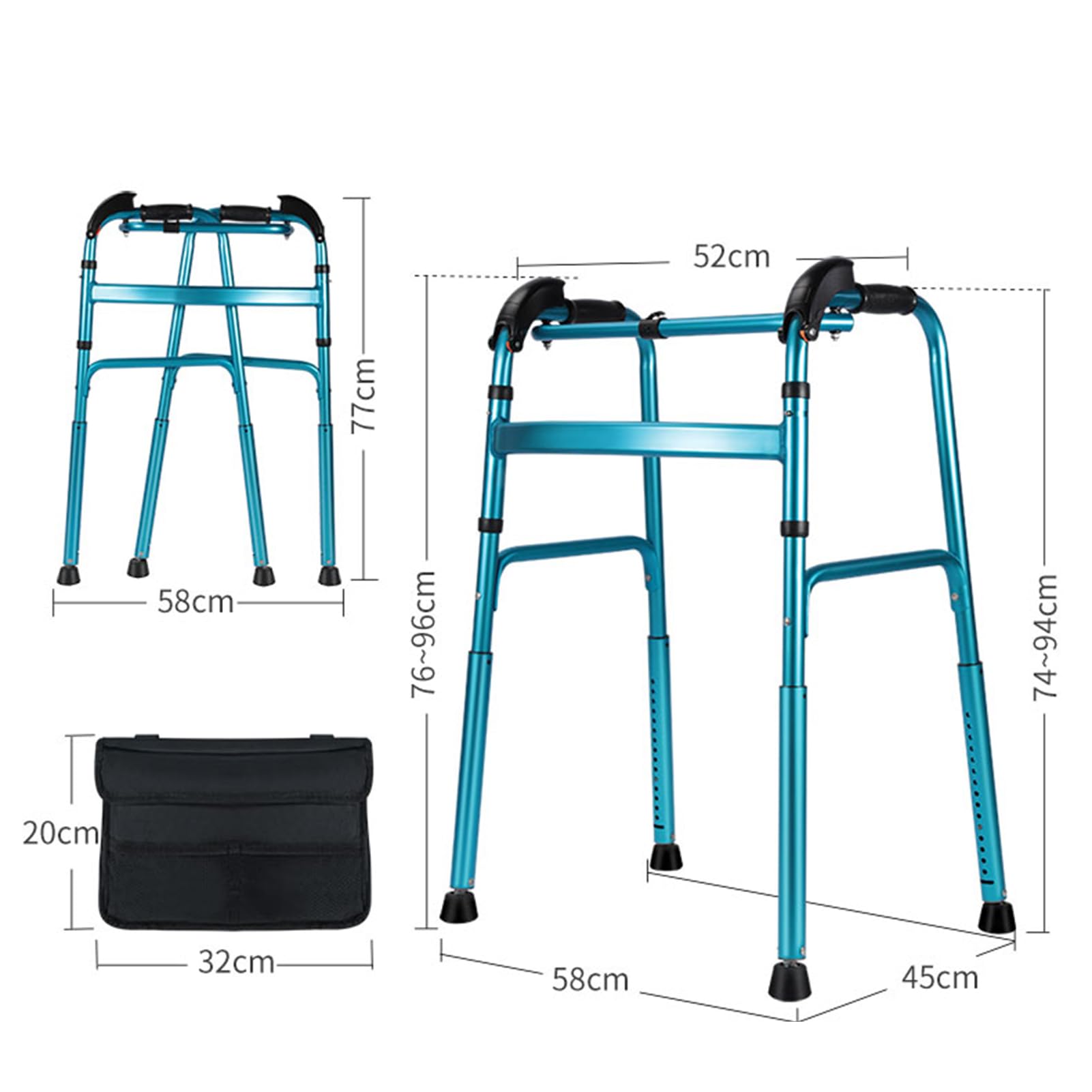 Andador Plegable para Subir Escaleras, Andador Vertical de Aluminio, Ayuda para la Movilidad Caminando Que le Permite Subir y Bajar Escaleras para Adultos/Ancianos