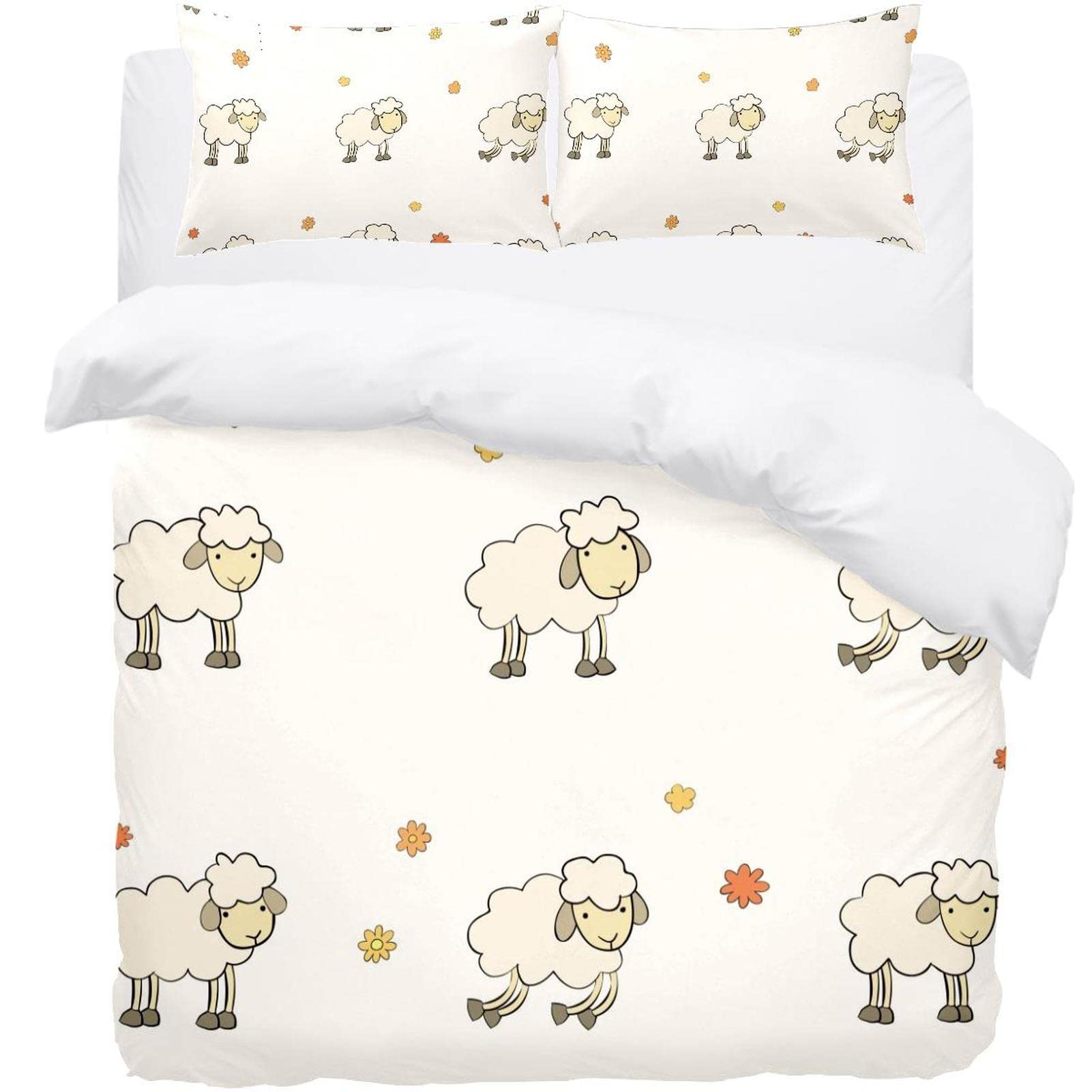 Parure de lit chaude contre le froid nocturne motif mouton