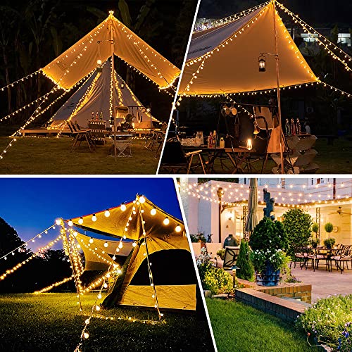 Augone 15M/49ft 120 LED Fairy Lights Plug in Powered, 8 Modes Christmas Lights Outdoor/Indoor, Garden Lights for Patio, Gazebo, Bedroom, Party Decorations (Warm White, 120LED) - Image 5