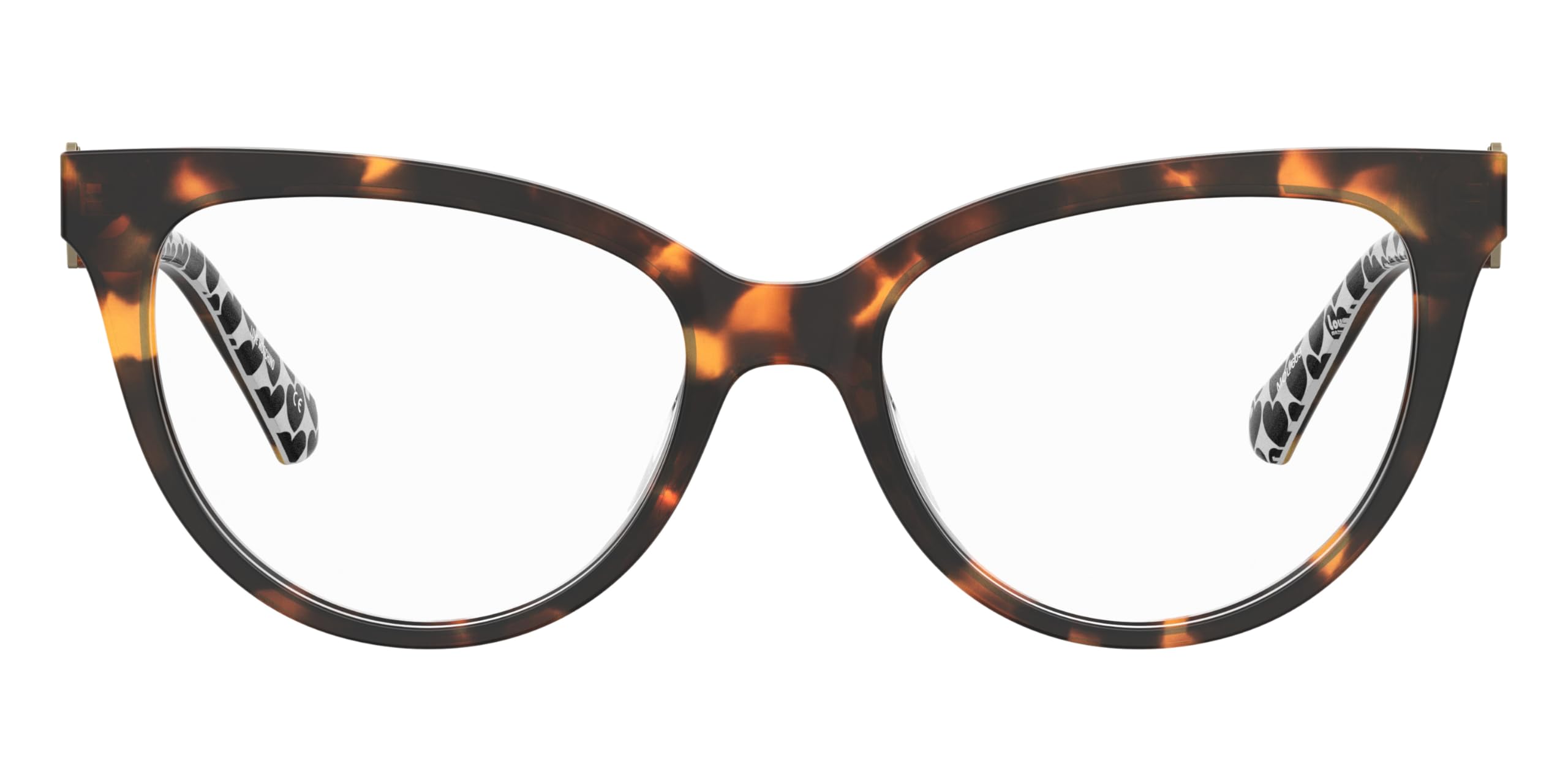 Love Moschino Brille mit Sehstärke für Damen optional mit Sonnenbrillentönung oder Blaulichtfilter, Katzenauge, gefertigt aus Glas (inklusive Brillenetui)
