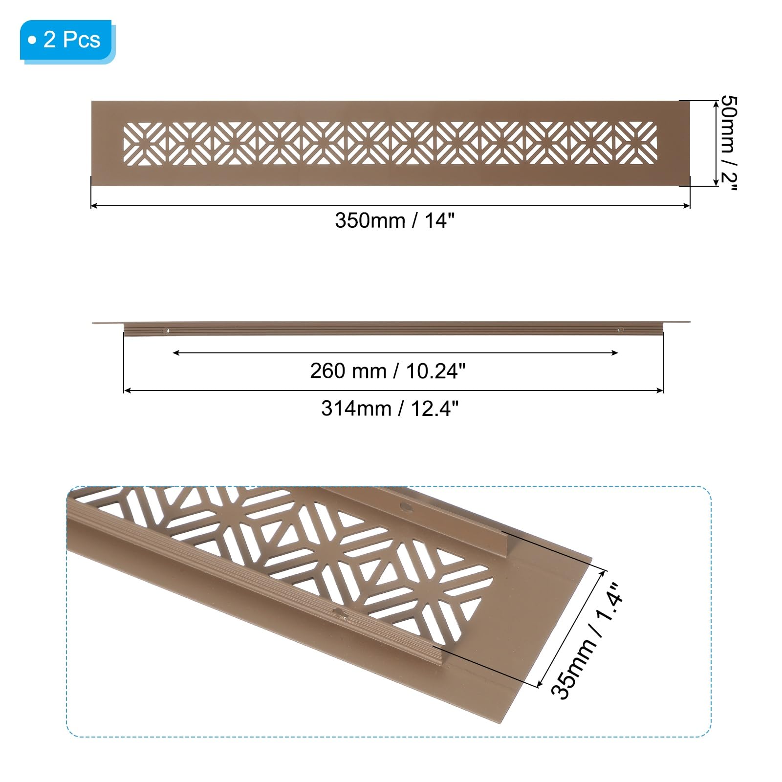 PATIKIL 14 x 2 Inch Door Air Vent Cover - Image 2